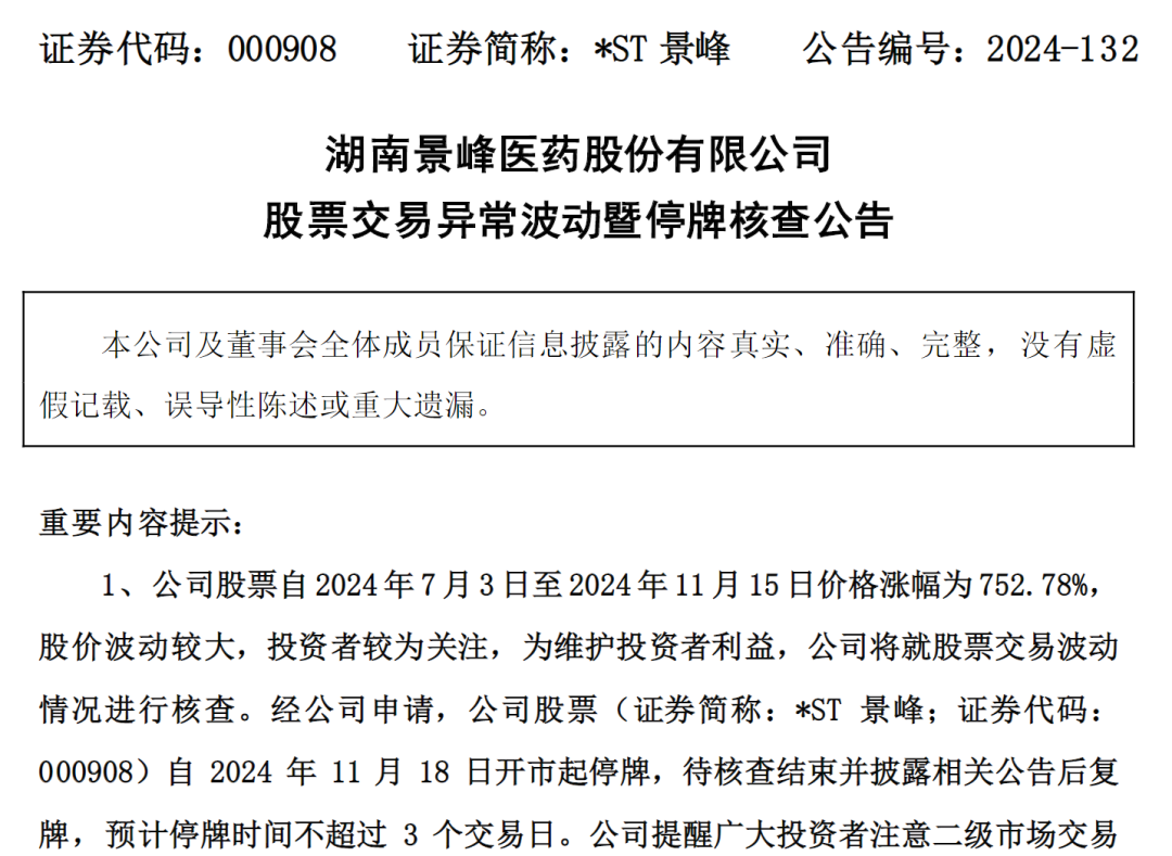 突发公告：停牌核查！股价暴涨752%，被重点监控！公司连亏5年，因付不起188万元家具款破产预重整