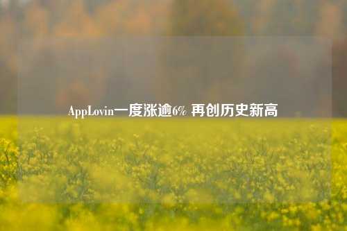 AppLovin一度涨逾6% 再创历史新高