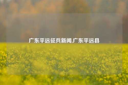 广东平远征兵新闻,广东平远县