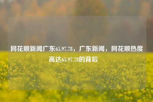 同花顺新闻广东65.97.78，广东新闻，同花顺热度高达65.97.78的背后​​