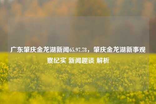 广东肇庆金龙湖新闻65.97.78，肇庆金龙湖新事观察纪实 新闻趣谈 解析