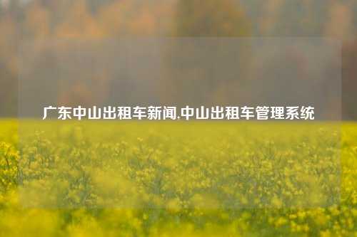 广东中山出租车新闻,中山出租车管理系统