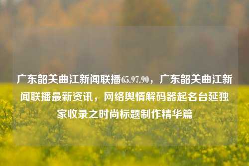 广东韶关曲江新闻联播65.97.90，广东韶关曲江新闻联播最新资讯，网络舆情解码器起名台延独家收录之时尚标题制作精华篇