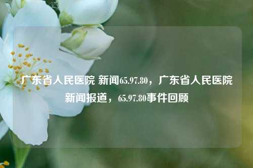 广东省人民医院 新闻65.97.80，广东省人民医院新闻报道，65.97.80事件回顾