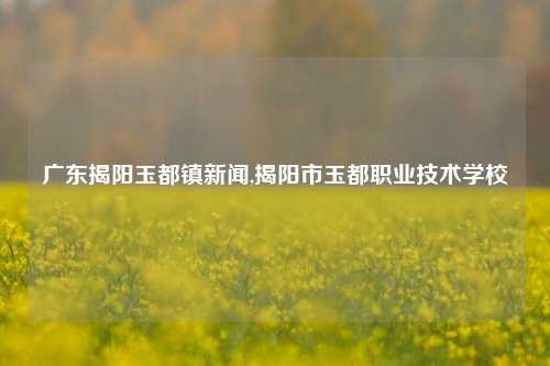 广东揭阳玉都镇新闻,揭阳市玉都职业技术学校