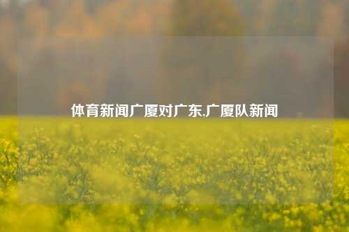 体育新闻广厦对广东,广厦队新闻