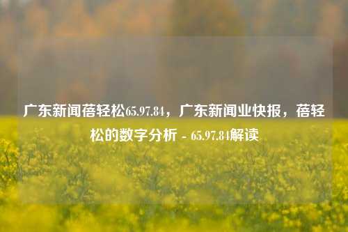 广东新闻蓓轻松65.97.84，广东新闻业快报，蓓轻松的数字分析 - 65.97.84解读