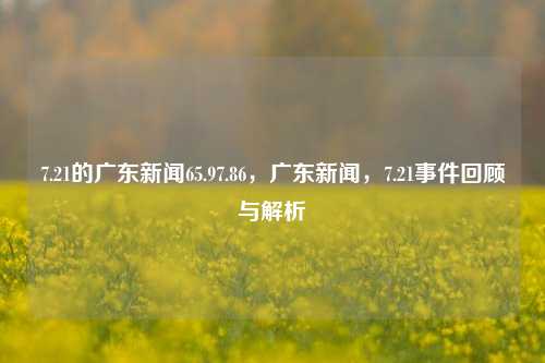 7.21的广东新闻65.97.86，广东新闻，7.21事件回顾与解析