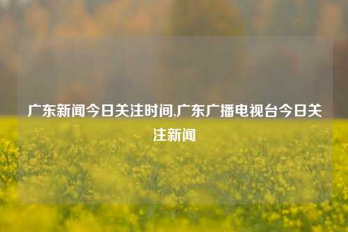 广东新闻今日关注时间,广东广播电视台今日关注新闻