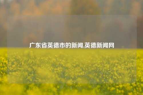 广东省英德市的新闻,英德新闻网