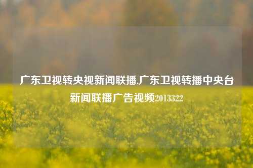 广东卫视转央视新闻联播,广东卫视转播中央台新闻联播广告视频2013322