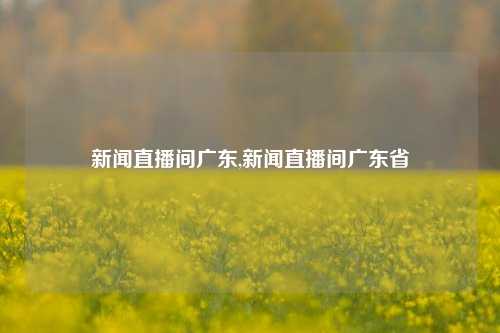 新闻直播间广东,新闻直播间广东省