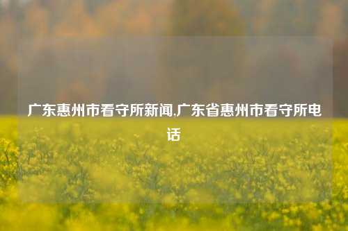 广东惠州市看守所新闻,广东省惠州市看守所电话