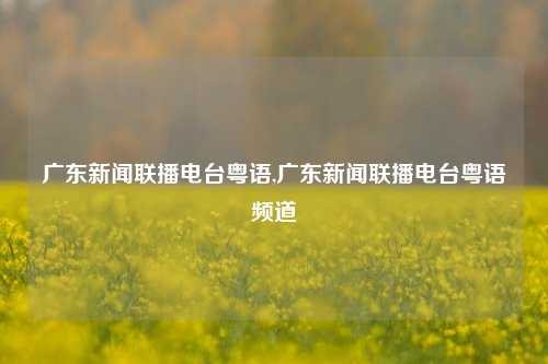 广东新闻联播电台粤语,广东新闻联播电台粤语频道