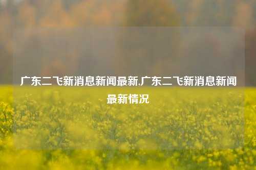 广东二飞新消息新闻最新,广东二飞新消息新闻最新情况