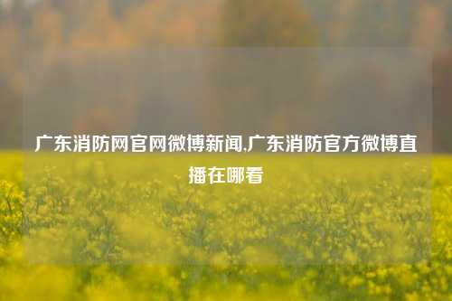 广东消防网官网微博新闻,广东消防官方微博直播在哪看