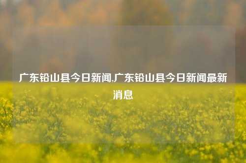 广东铅山县今日新闻,广东铅山县今日新闻最新消息