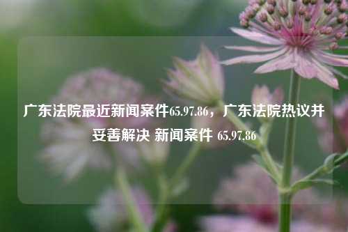 广东法院重要新闻案件：揭秘65.97亿元大案