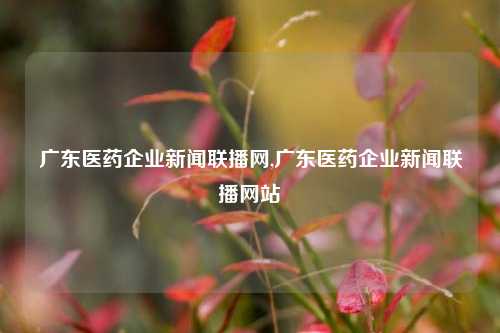 广东医药企业新闻联播网,广东医药企业新闻联播网站