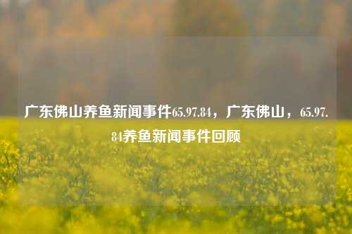 广东佛山养鱼新闻事件回顾