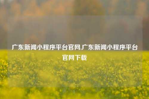 广东新闻小程序平台官网,广东新闻小程序平台官网下载