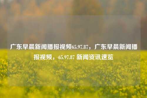 广东早晨新闻播报视频65.97.87，广东早晨新闻播报视频，65.97.87 新闻资讯速览