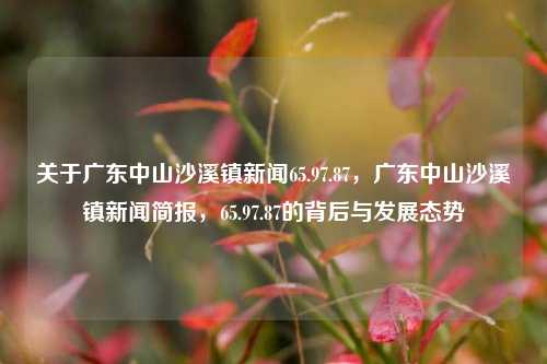 关于广东中山沙溪镇新闻65.97.87，广东中山沙溪镇新闻简报，65.97.87的背后与发展态势