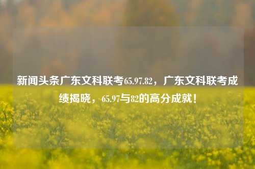 新闻头条广东文科联考65.97.82，广东文科联考成绩揭晓，65.97与82的高分成就！