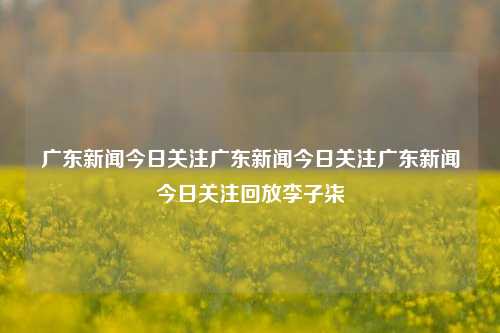 广东新闻今日关注广东新闻今日关注广东新闻今日关注回放李子柒